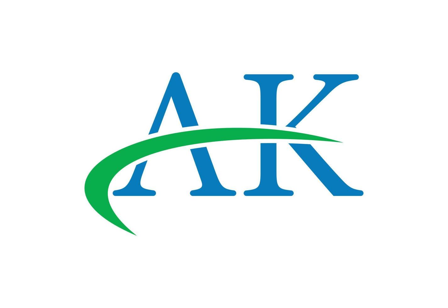 Initial AK Letter logo design, Vector design concept