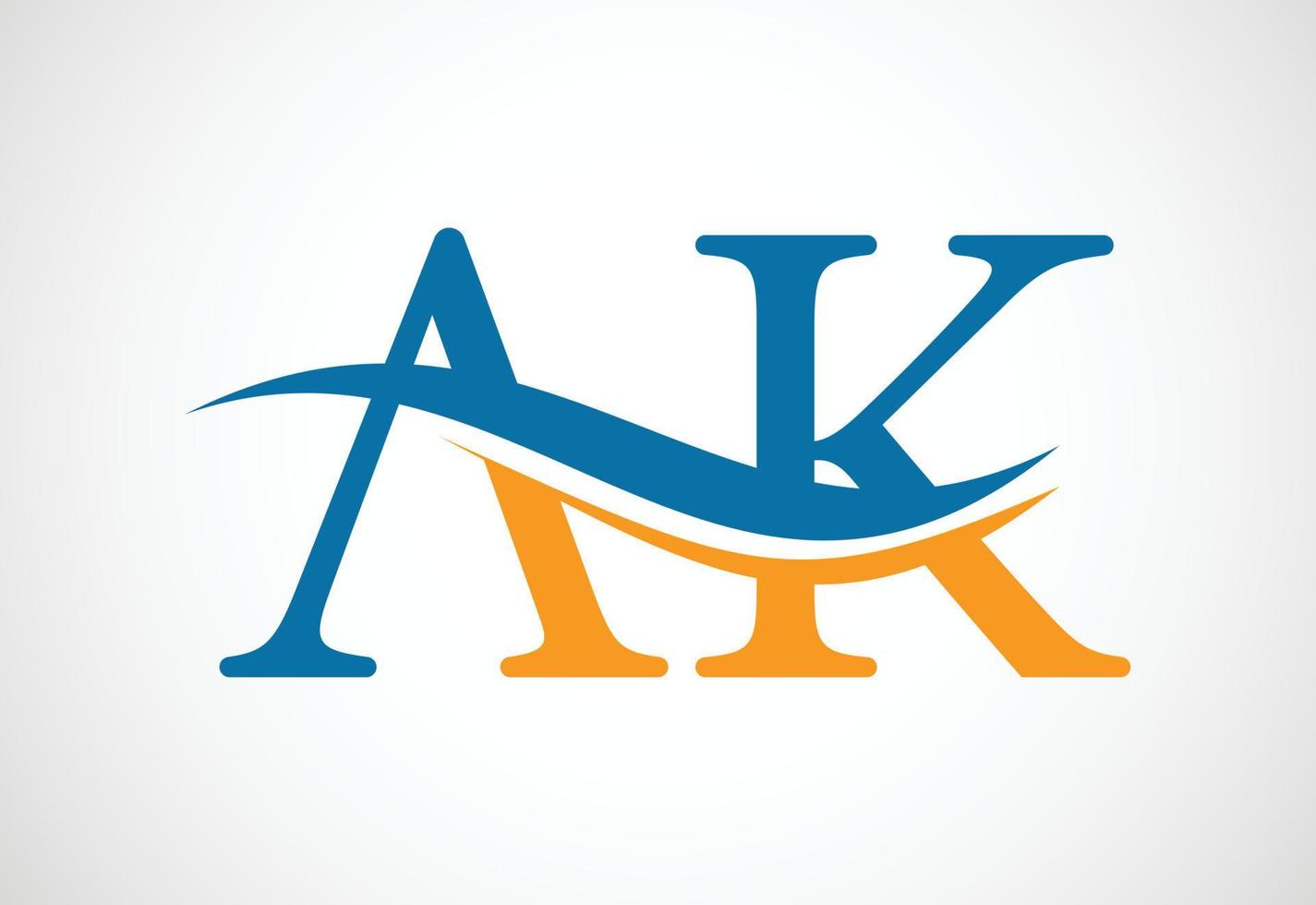 Initial AK Letter logo design, Vector design concept