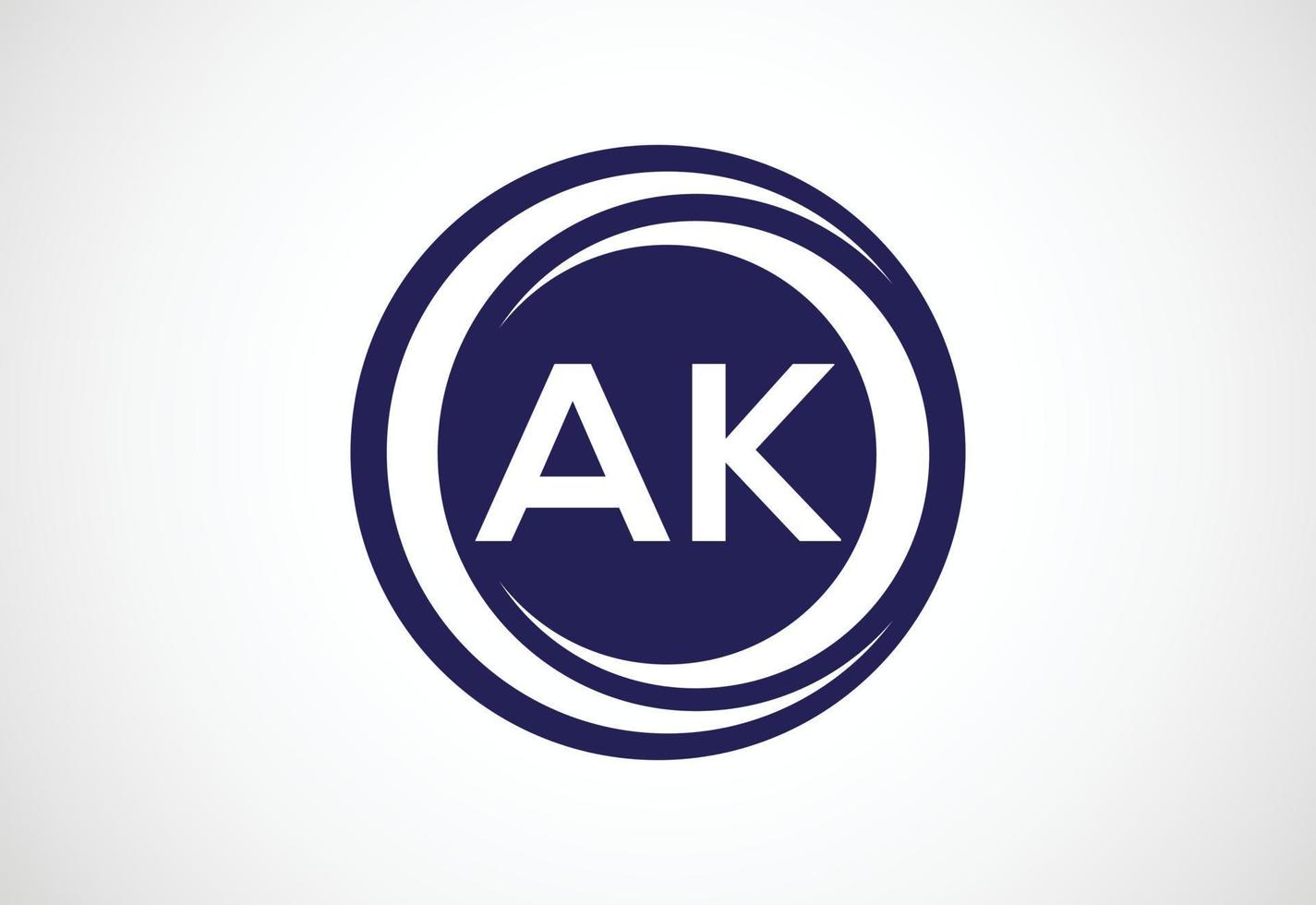 Initial AK Letter logo design, Vector design concept