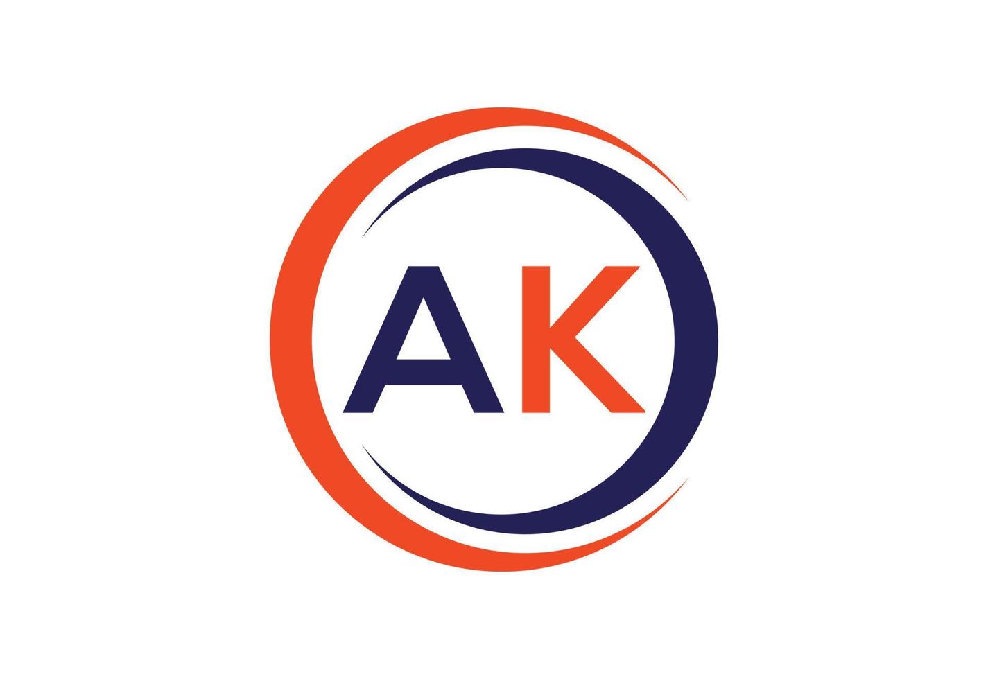 Initial AK Letter logo design, Vector design concept