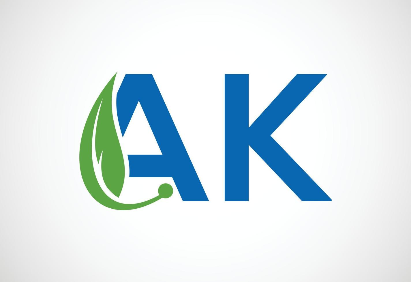 Initial AK Letter logo design, Vector design concept