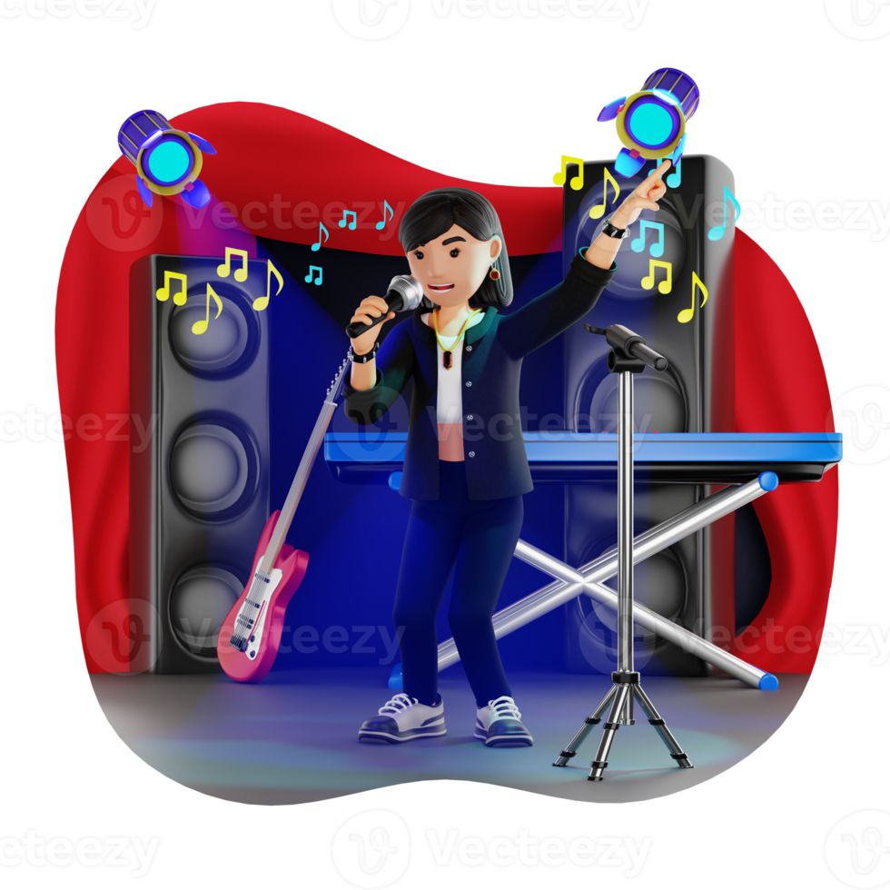 Female Rock Singer 3D Character Illustration 22151814 PNG female-rock-singer-3d-character-illustration-22151814-png