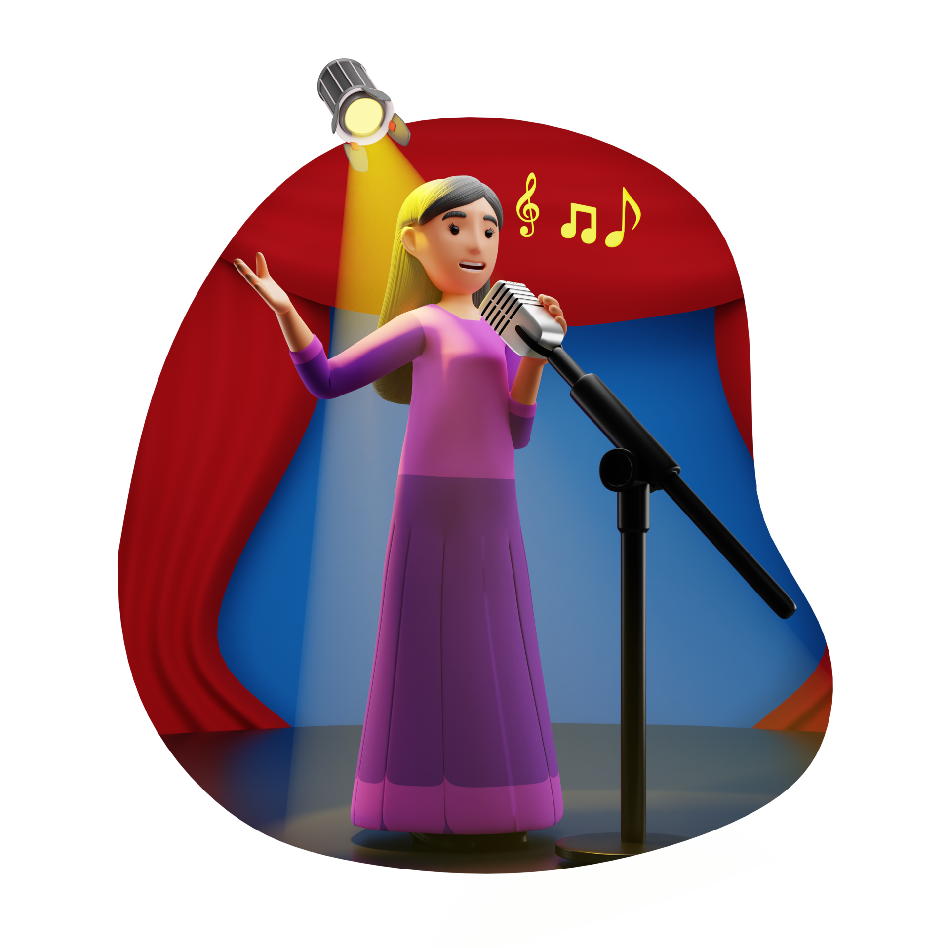 Female Singer 3D Character Illustration 22151816 PNG female-singer-3d-character-illustration-22151816-png