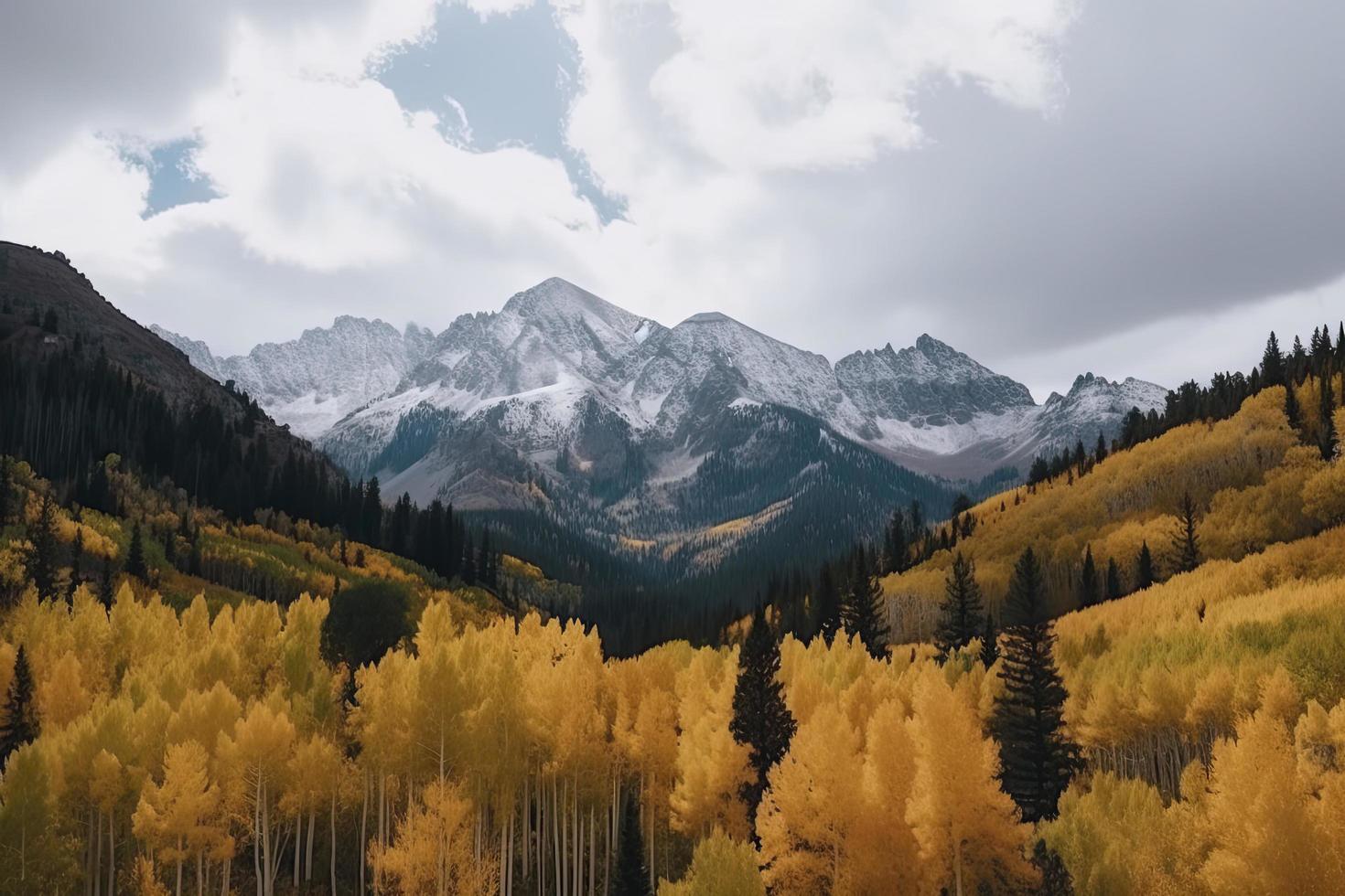 Colorado Rocky Mountains during the the fall season photo