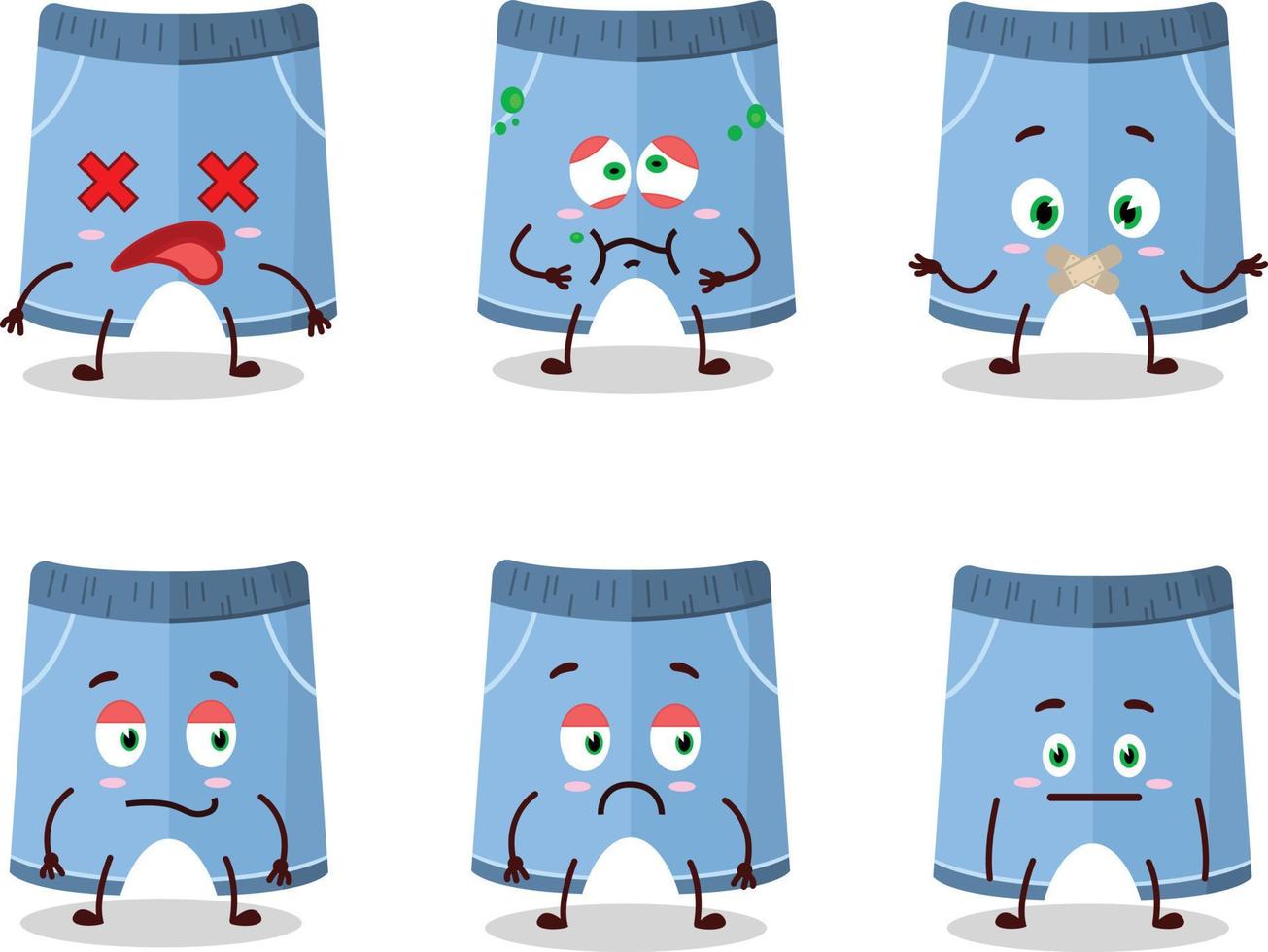 pantalones cortos dibujos animados en personaje con no expresión vector