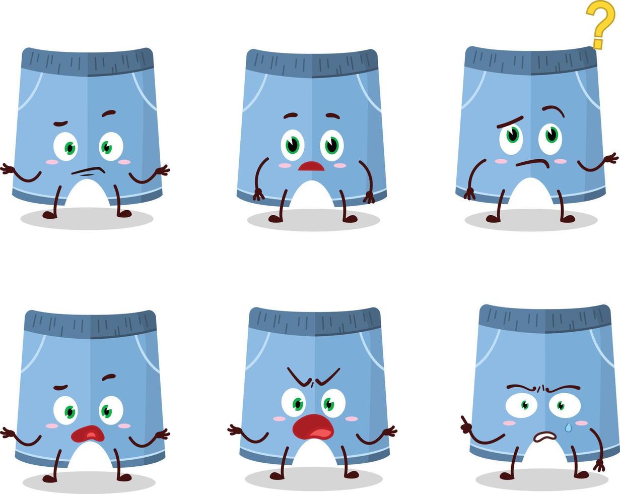 dibujos animados personaje de pantalones cortos con qué expresión vector