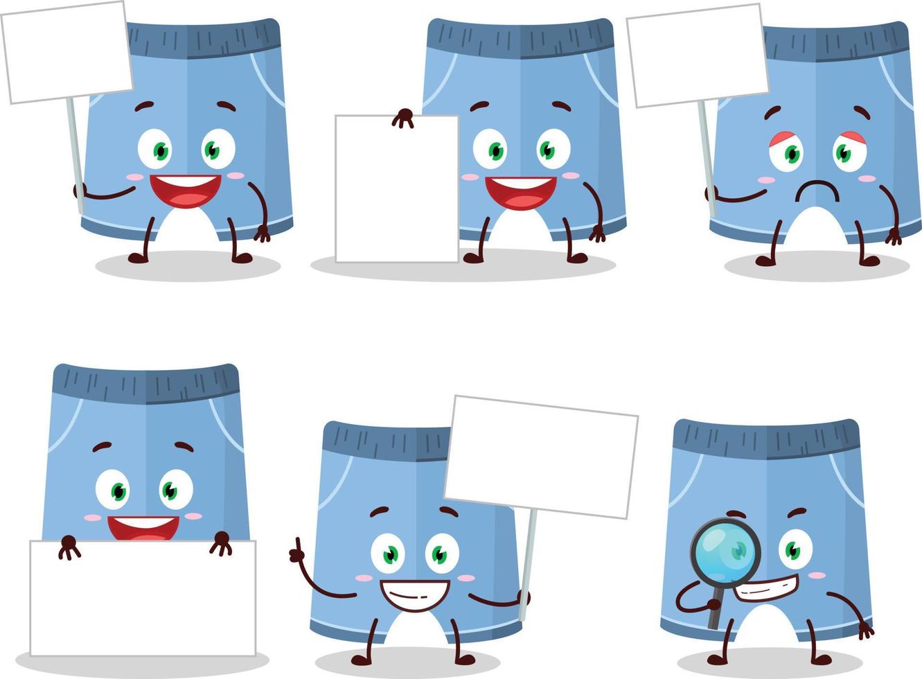 Shorts cartoon in character bring information board vector