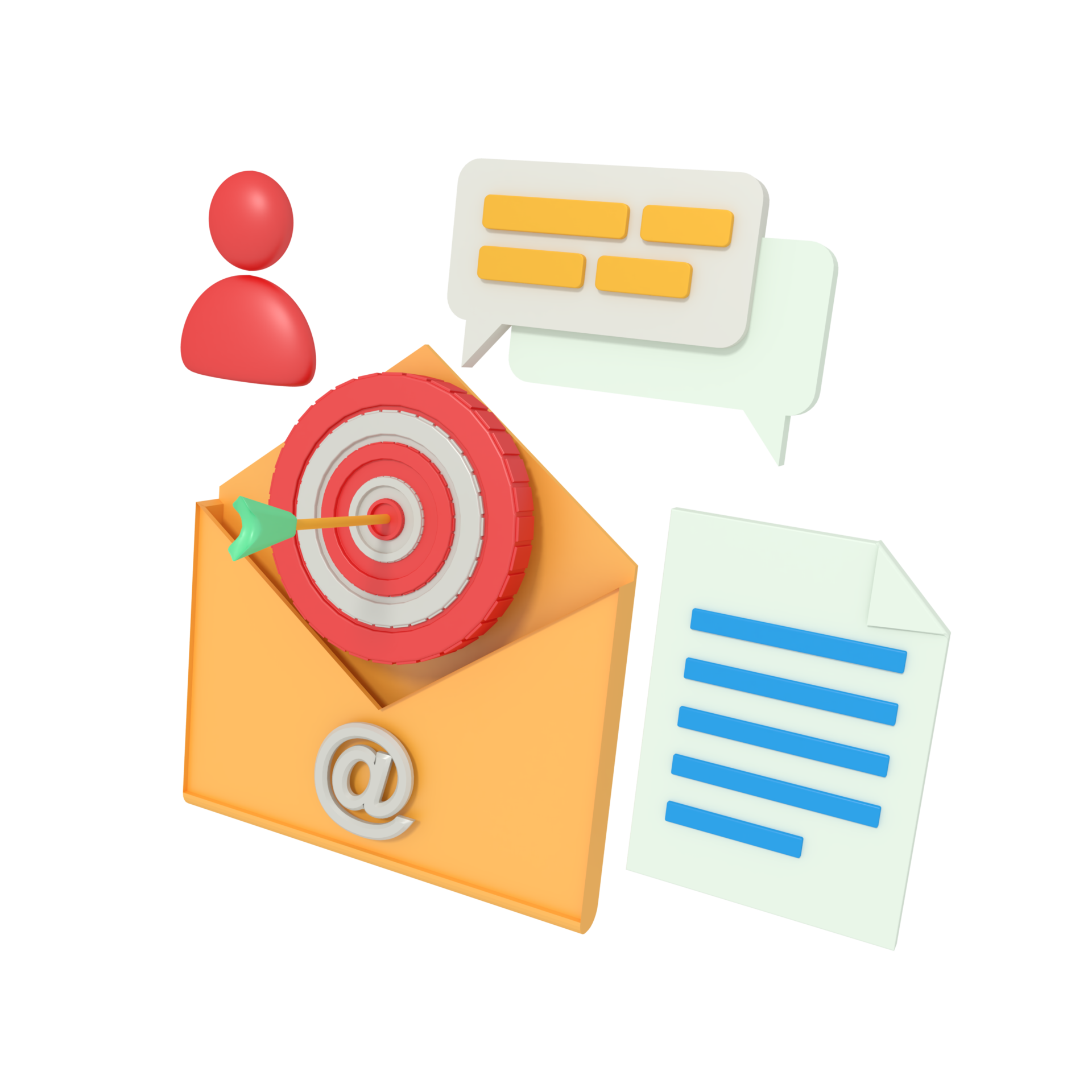 3d illustration of email with marketing target 22152014 png