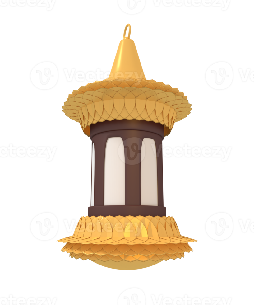 3d illustration of ramadan and eid mubarak lantern png