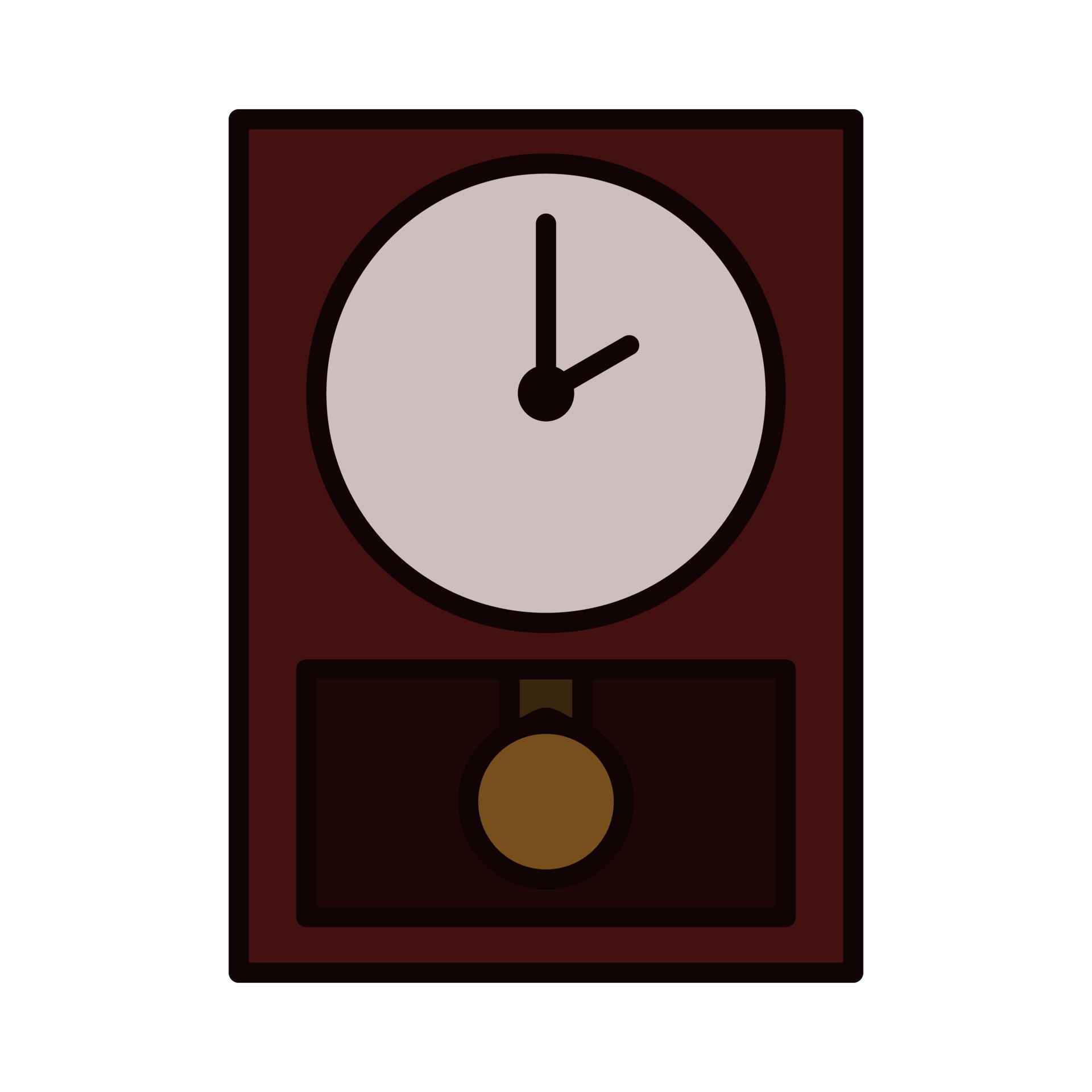 Antique Wall Clock In Filled Outline Style Showing Two O Clock antique-wall-clock-in-filled-outline-style-showing-two-o-clock