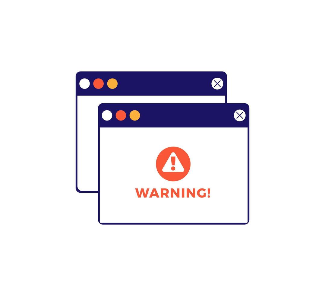 Minimalist Warning Pop Up Banner with Alert Symbol Vector