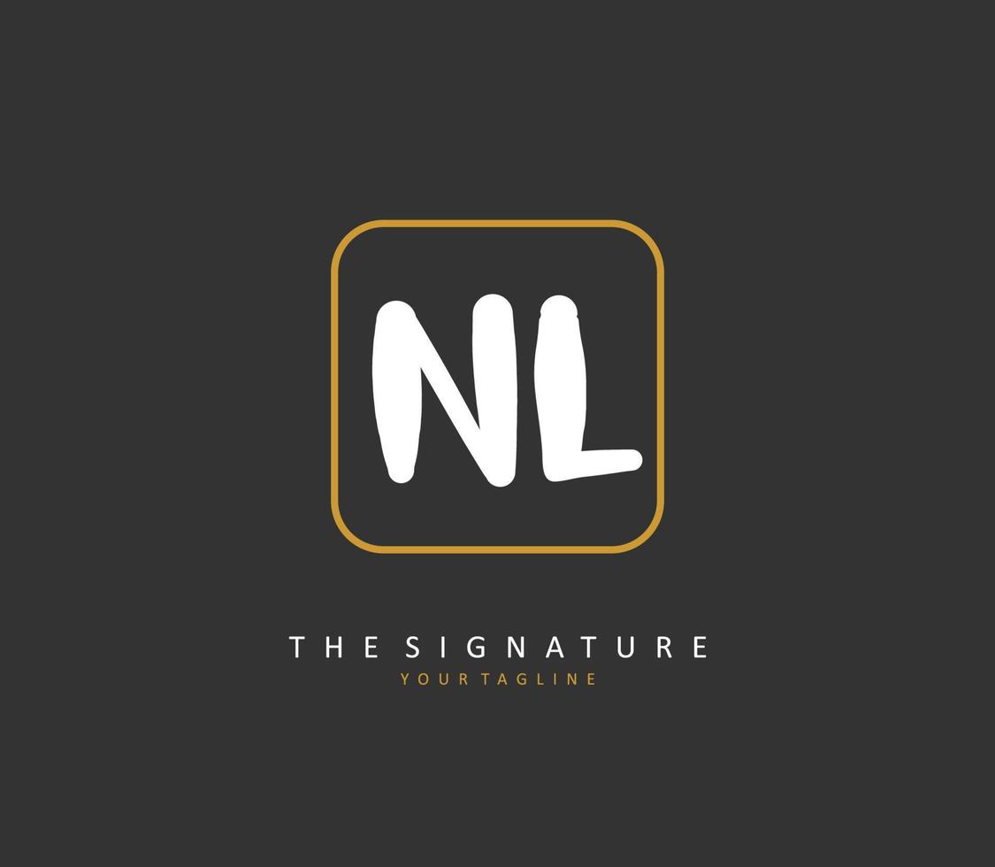 NL Initial letter handwriting and  signature logo. A concept handwriting initial logo with template element. vector