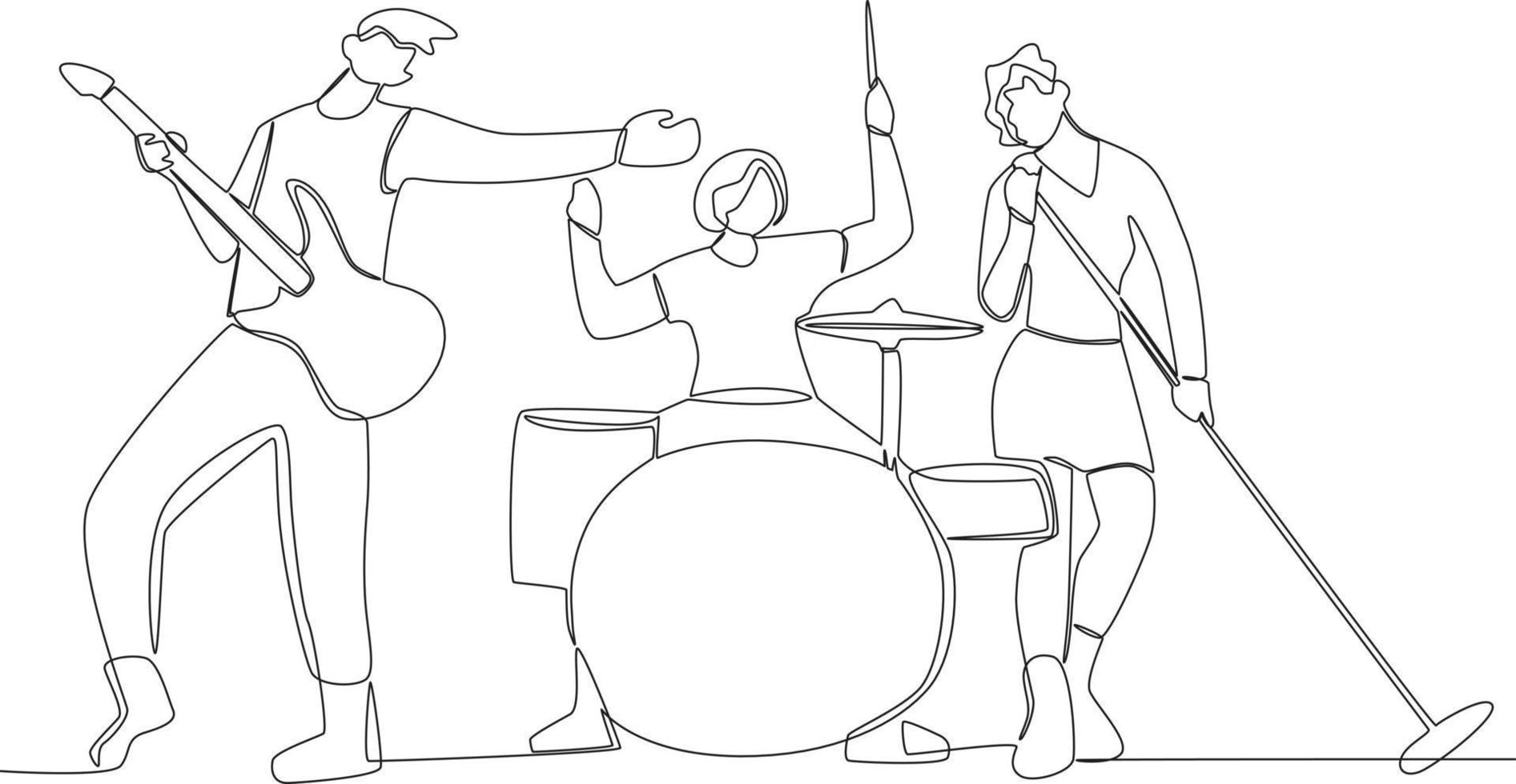 A band performing rock songs vector