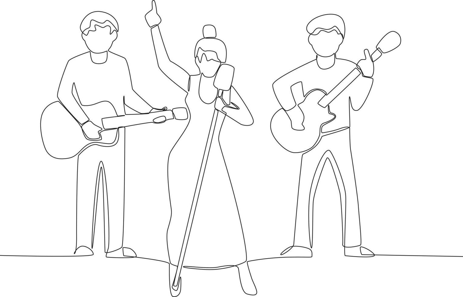 A band entertaining the audience vector