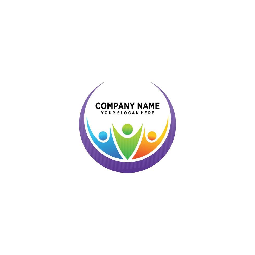 Community logo people work team and business vector logo and design group family
