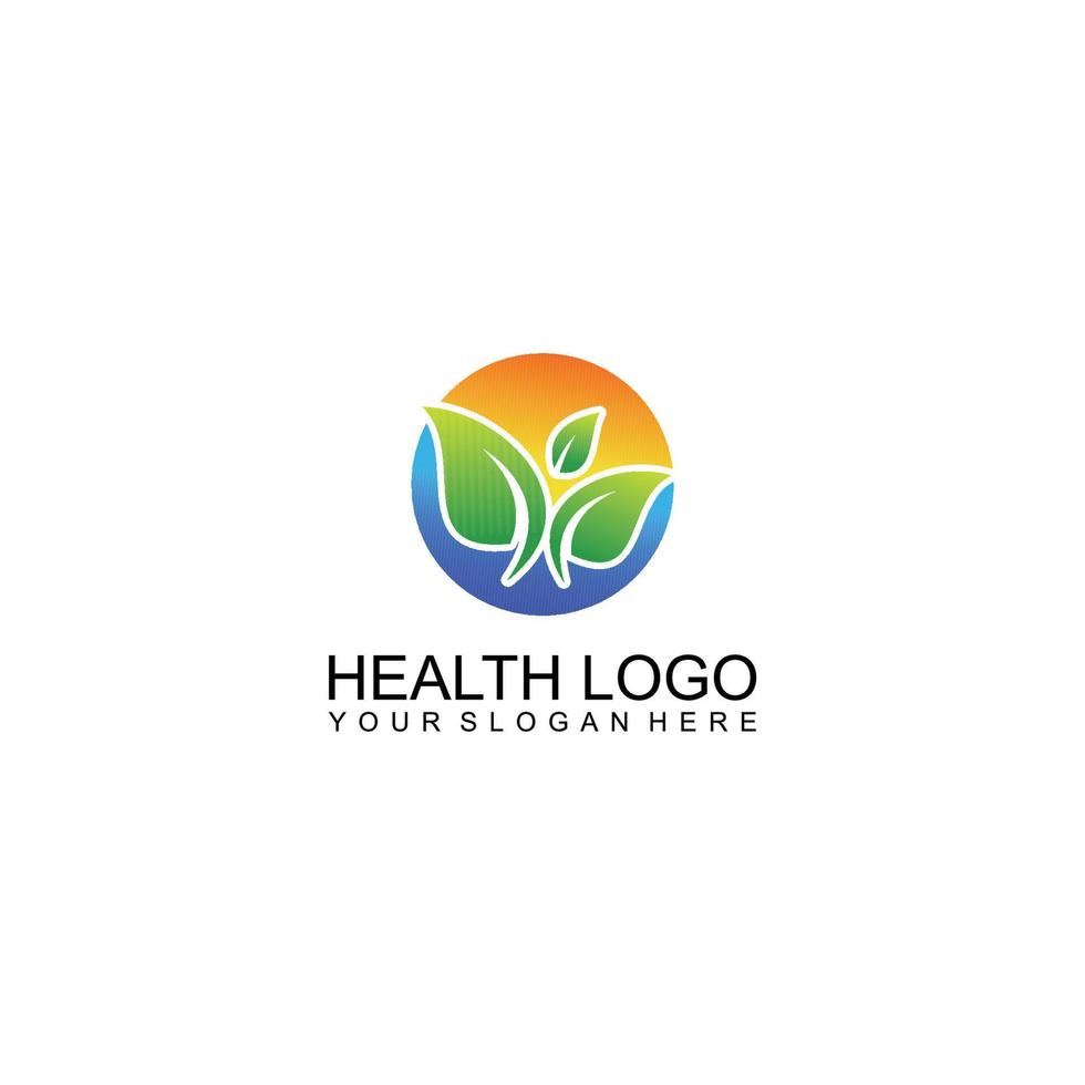 cuidado de la salud personas hoja logo modelo aislado en blanco vector