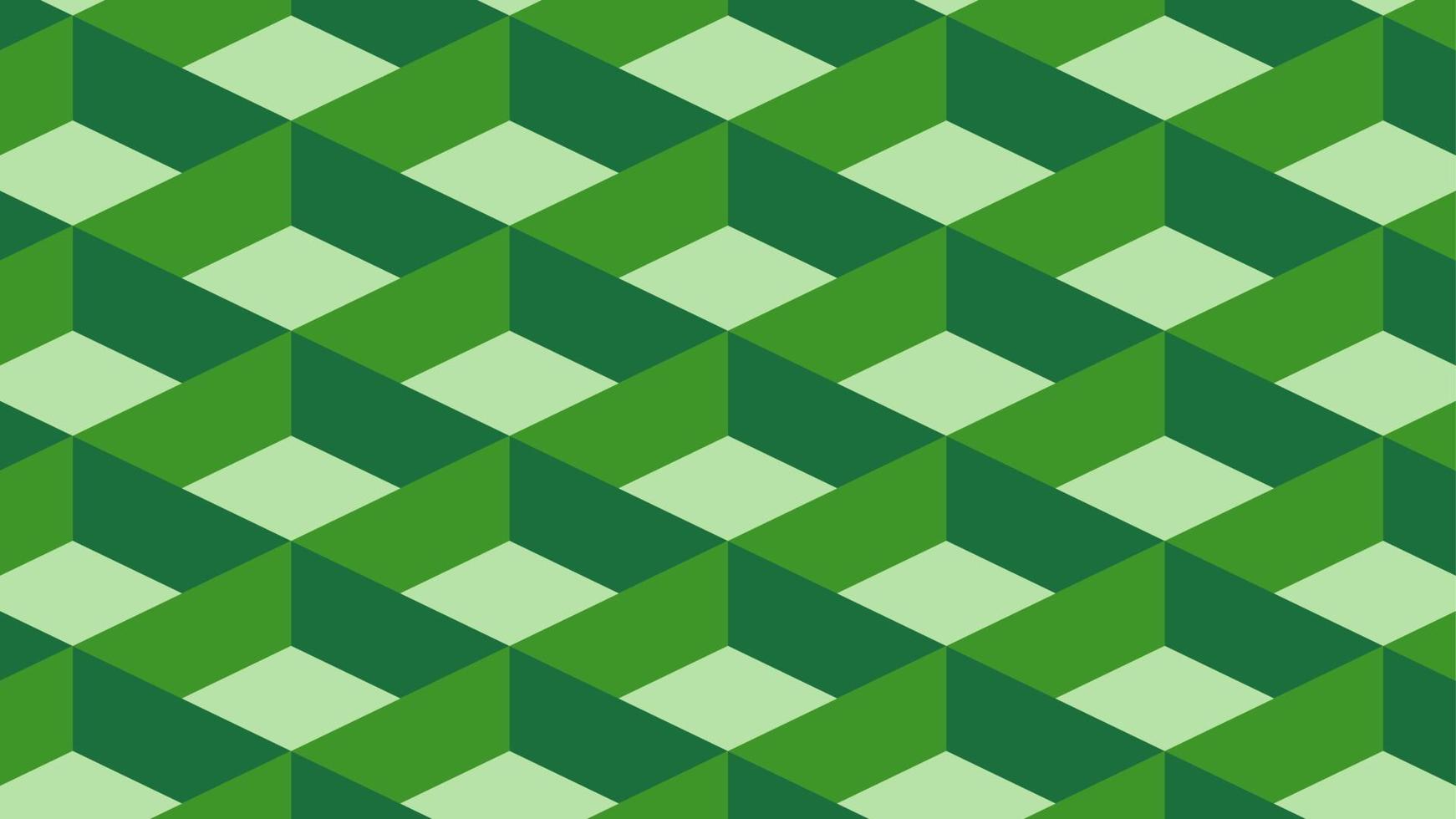 Pattern of 3d optical illusion. Pattern of illusion block. Vector illustration of 3d green square. Geometric illusive for design graphic, background, wallpaper, layout or art