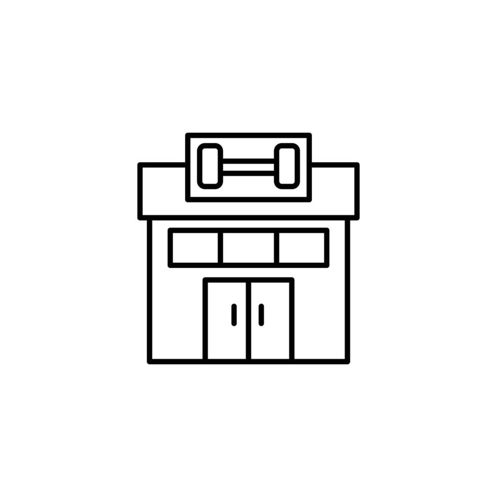 gym building icon. outline icon vector