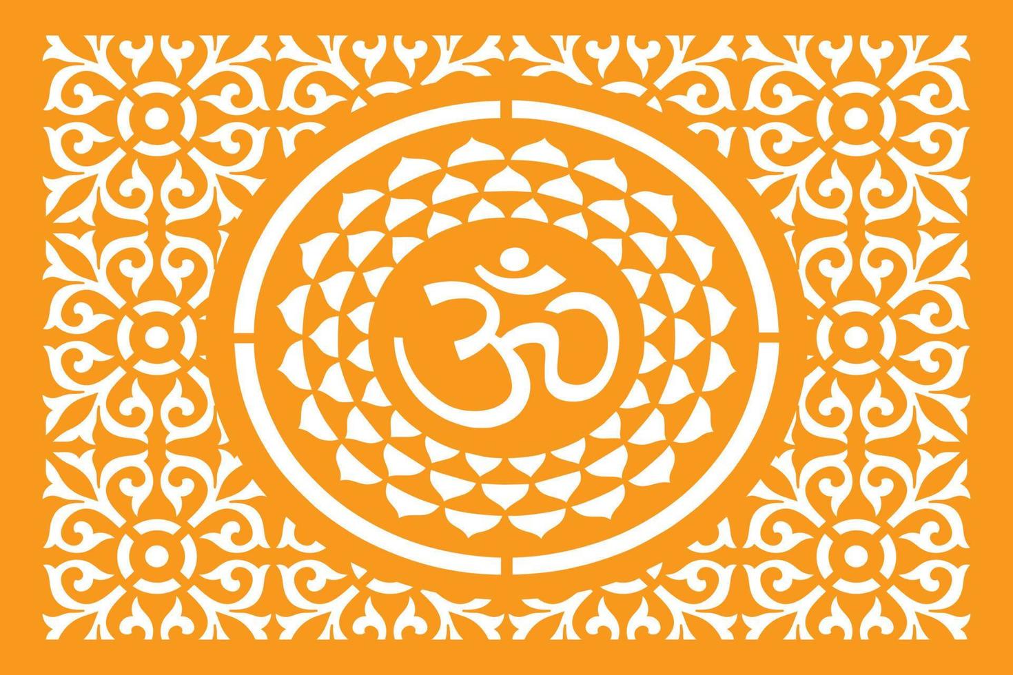 OM design concept for Temples, Houses and for interior works etc. vector