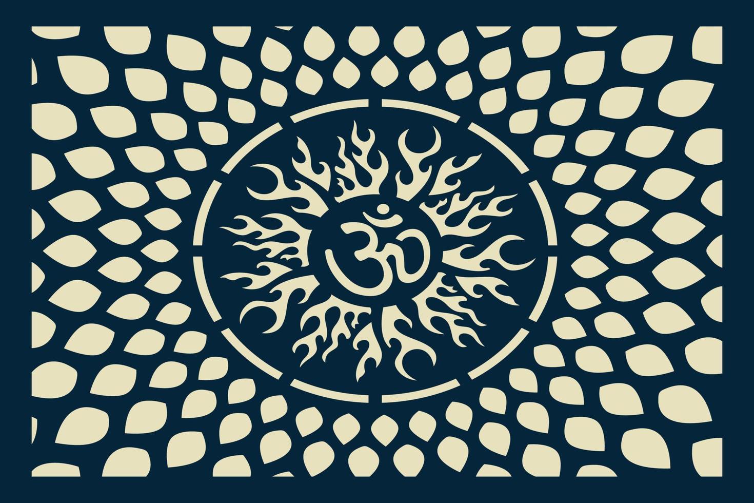 OM design concept for Temples, Houses and for interior works etc. vector