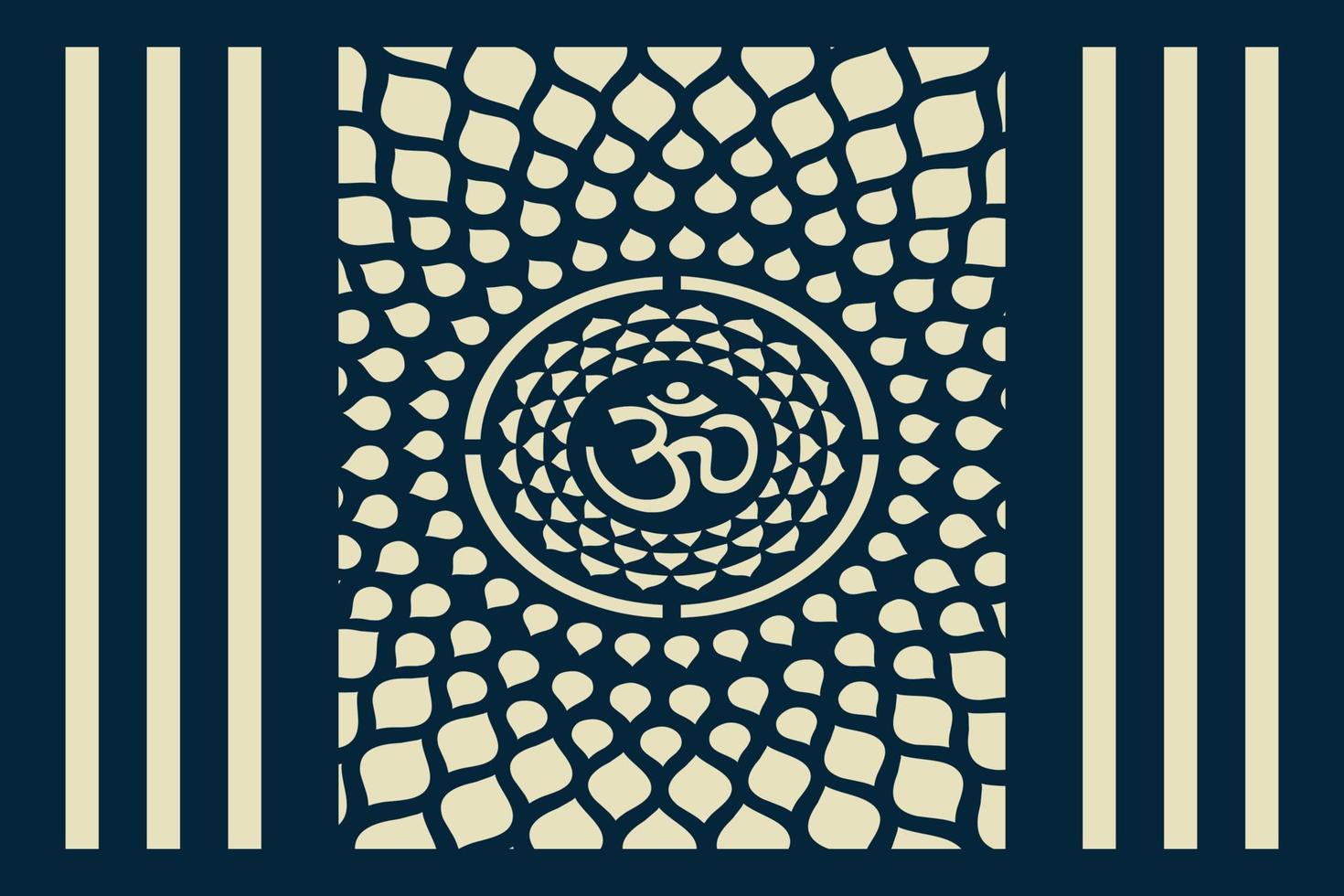 OM design concept for Temples, Houses and for interior works etc. vector