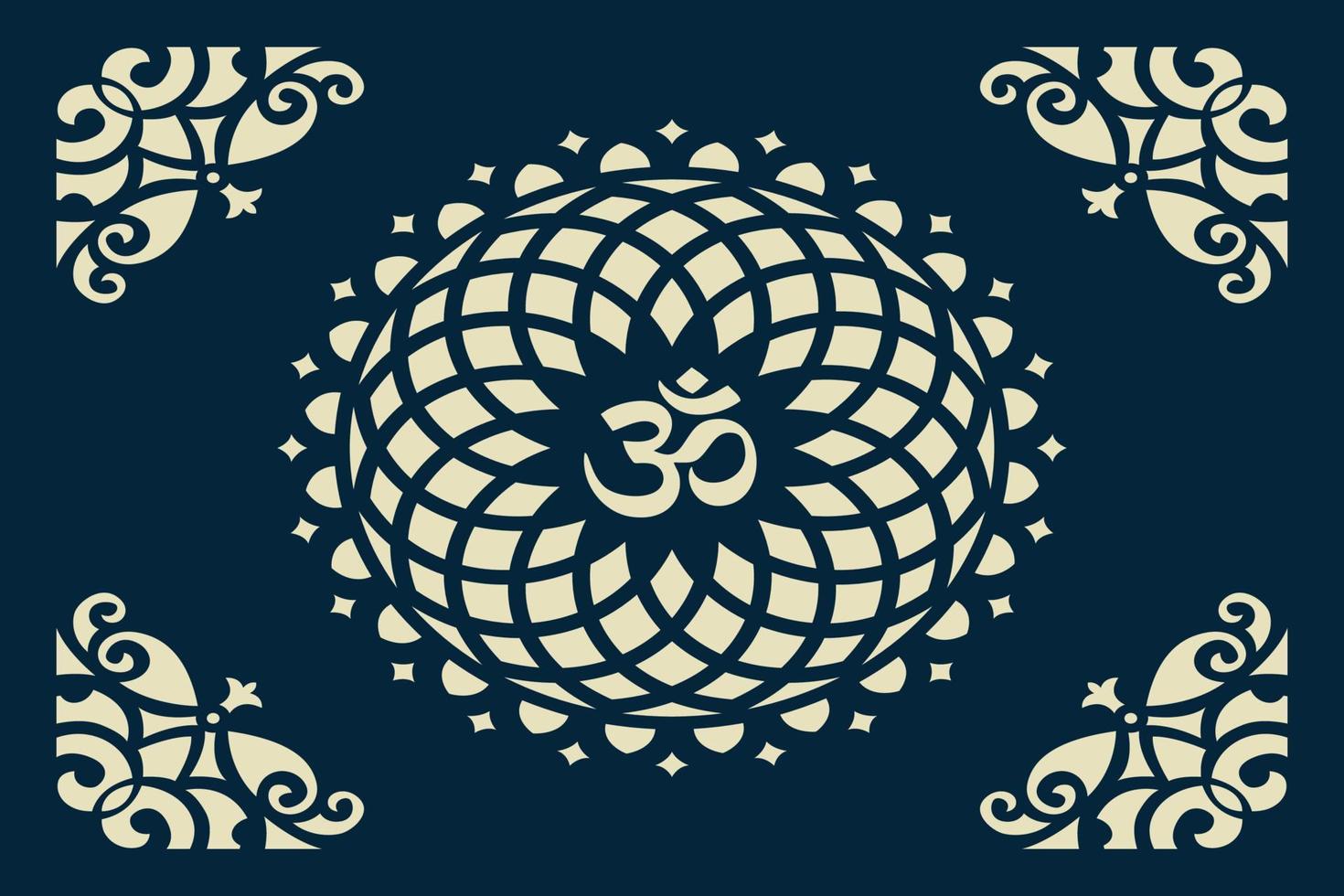 OM design concept for Temples, Houses and for interior works etc. vector