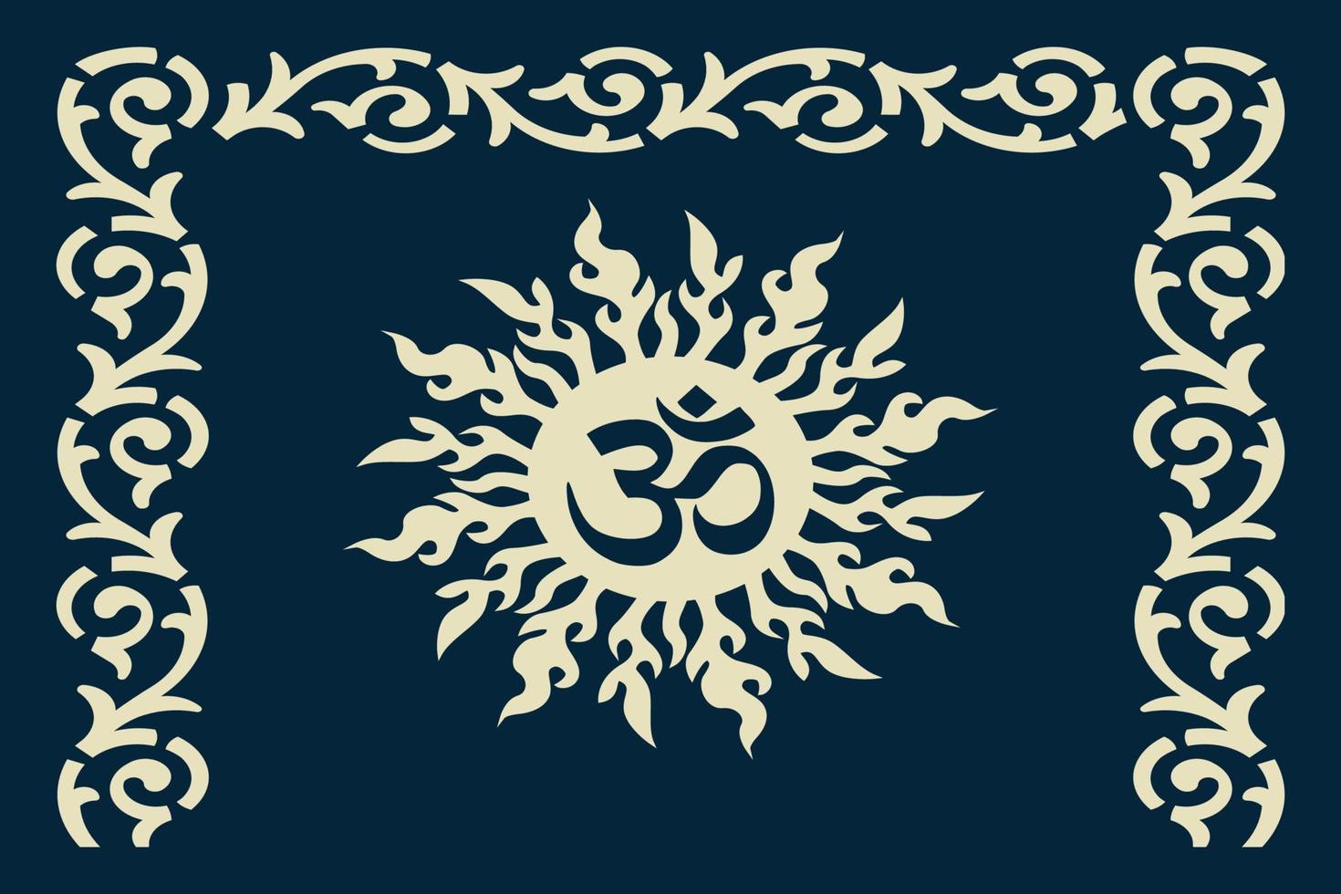 OM design concept for Temples, Houses and for interior works etc. vector