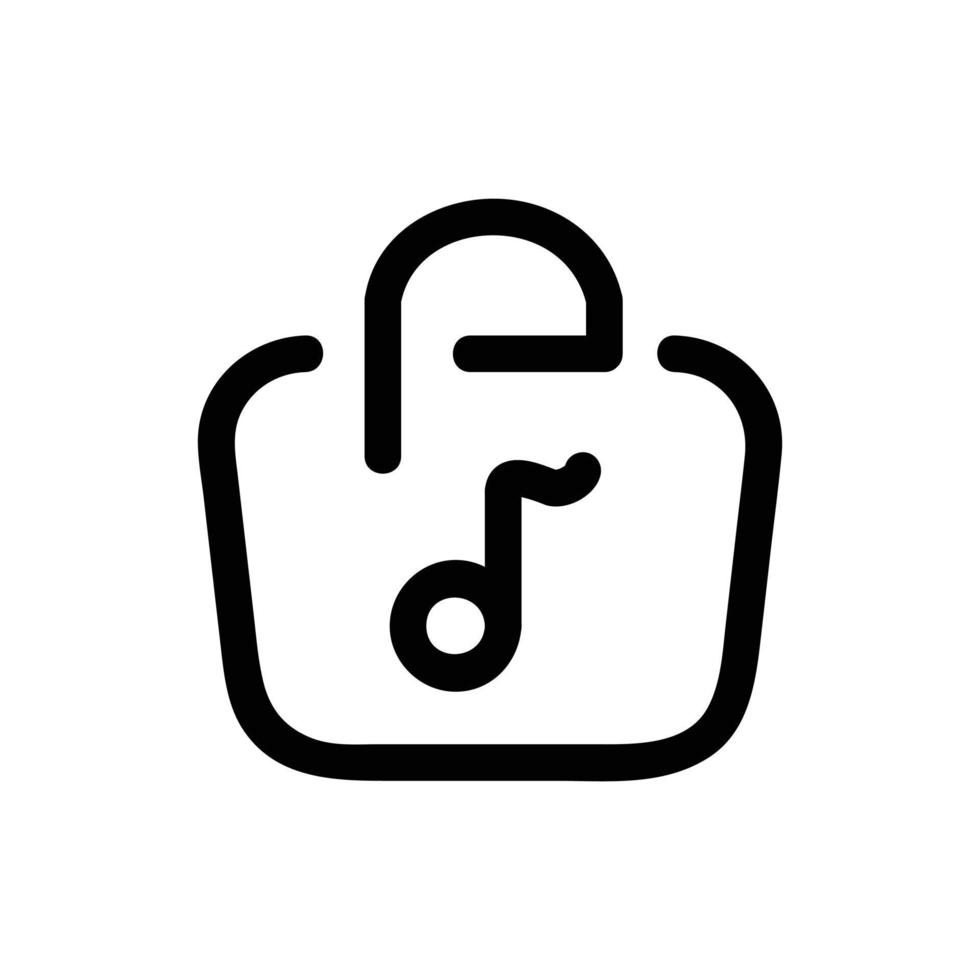 Music Store Vector Icon, Outline style, isolated on white Background.