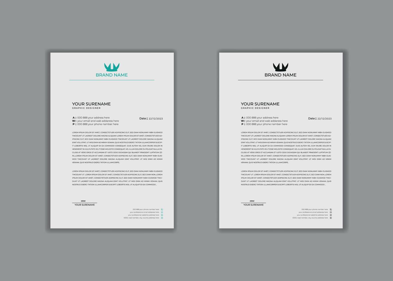 letterhead, letterhead template, creative Professional modern simple unique corporate minimalist school hospital medical new elegant vector illustrator and clean letterhead design print template.