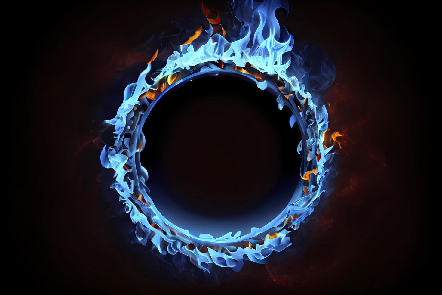 Blue ring of Fire. with a lot of copy space photo