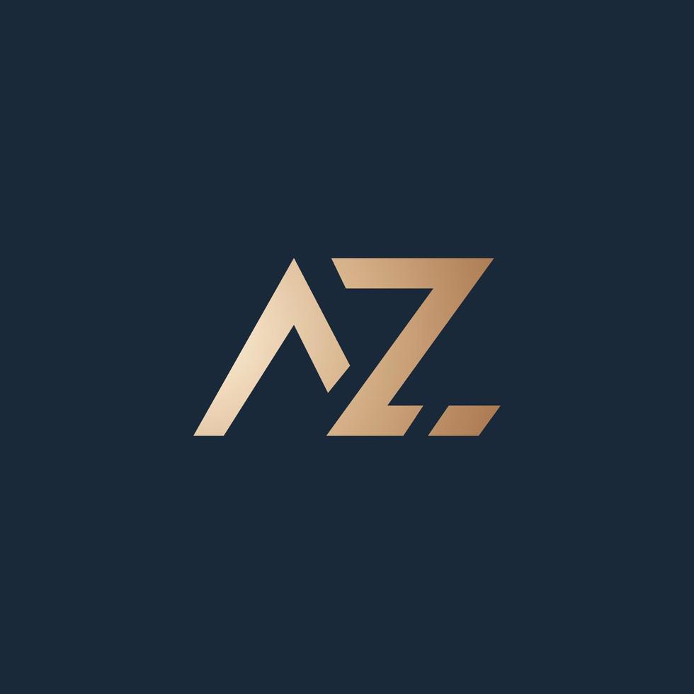 Luxury and modern AZ outline logo design vector