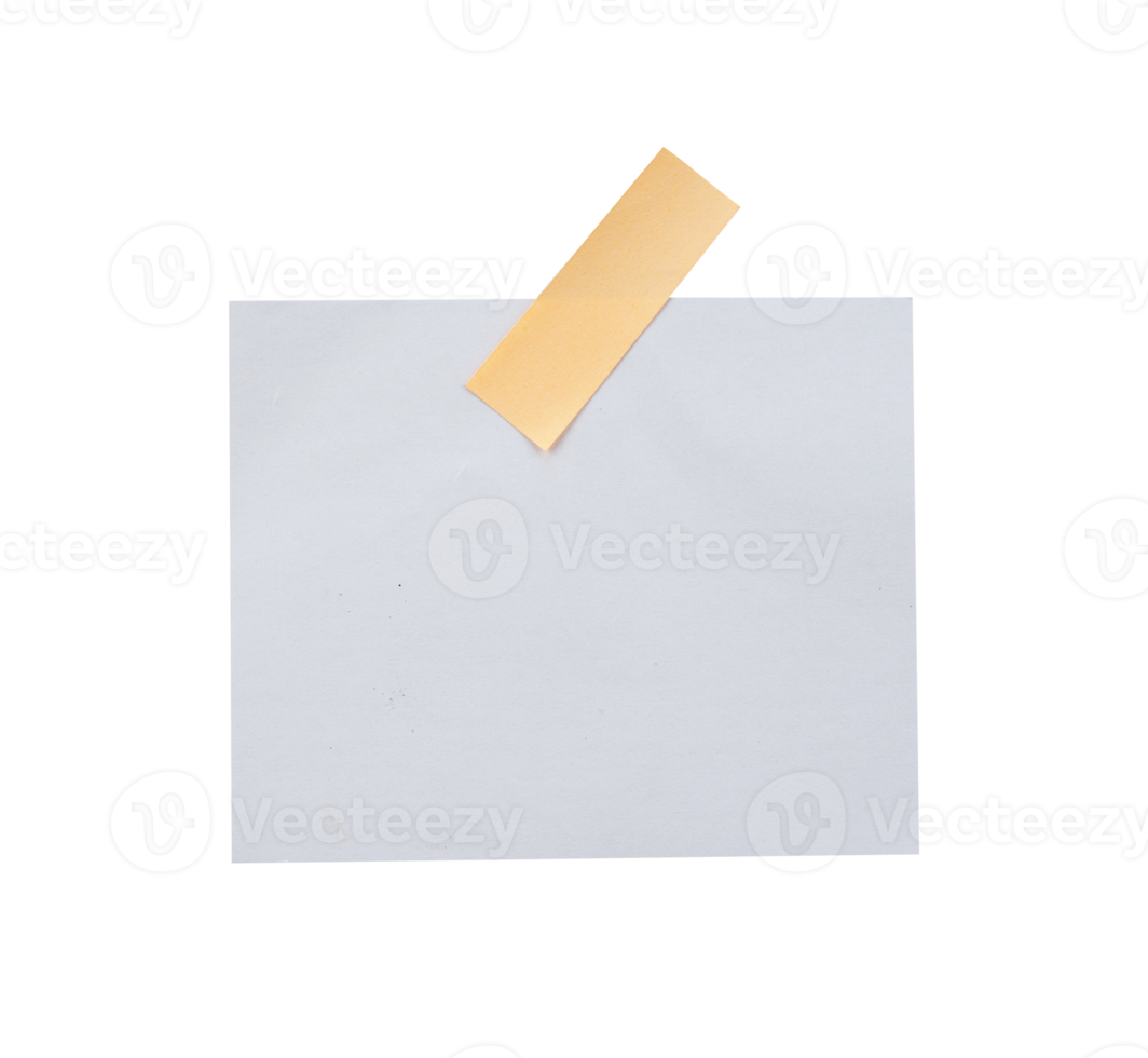 blank note paper with tape isolated png