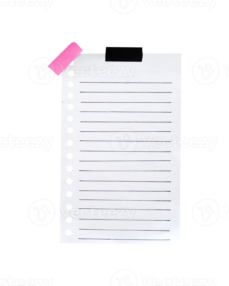 blank white paper note with tape png