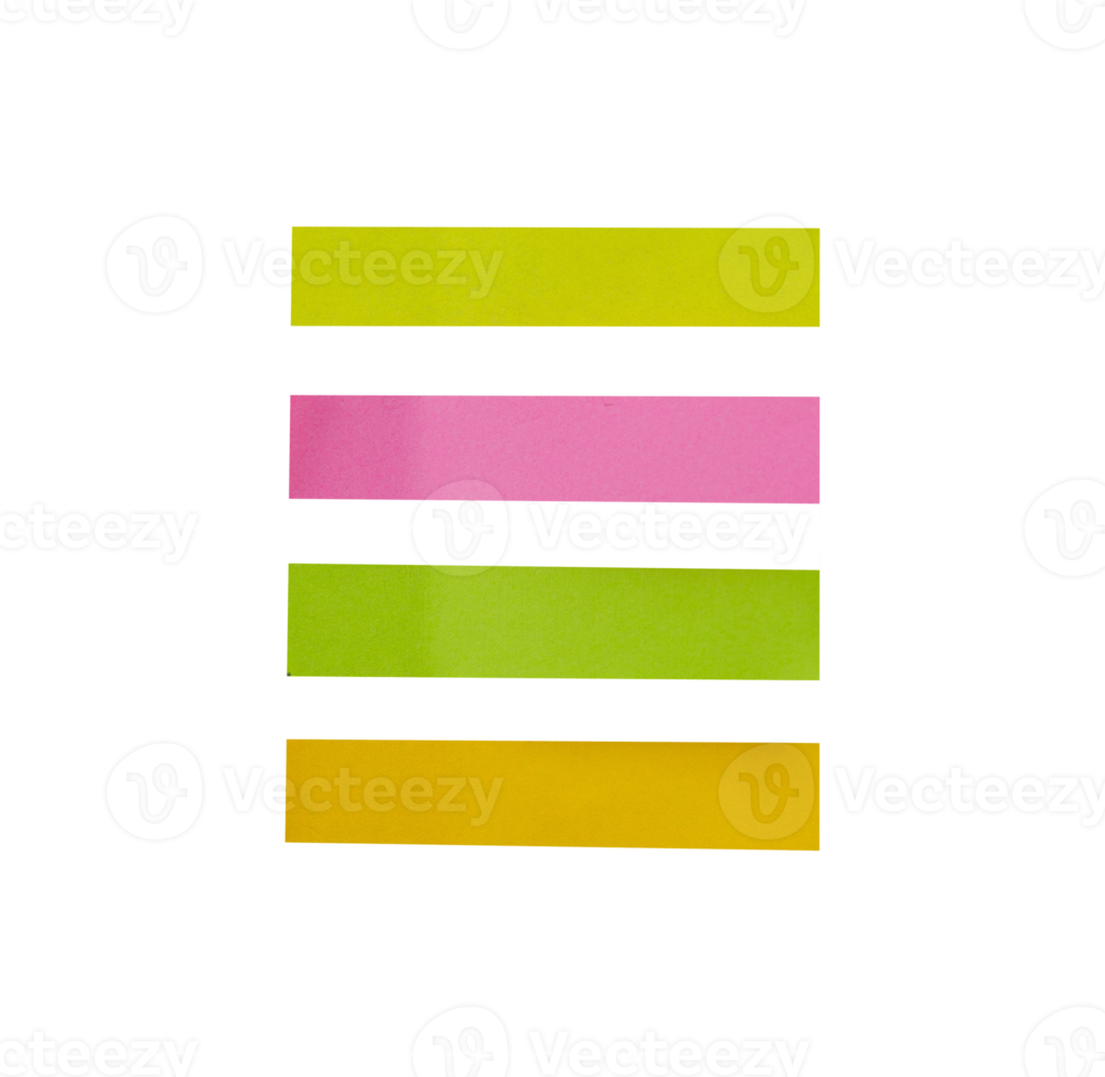 set of colorful sticky paper png