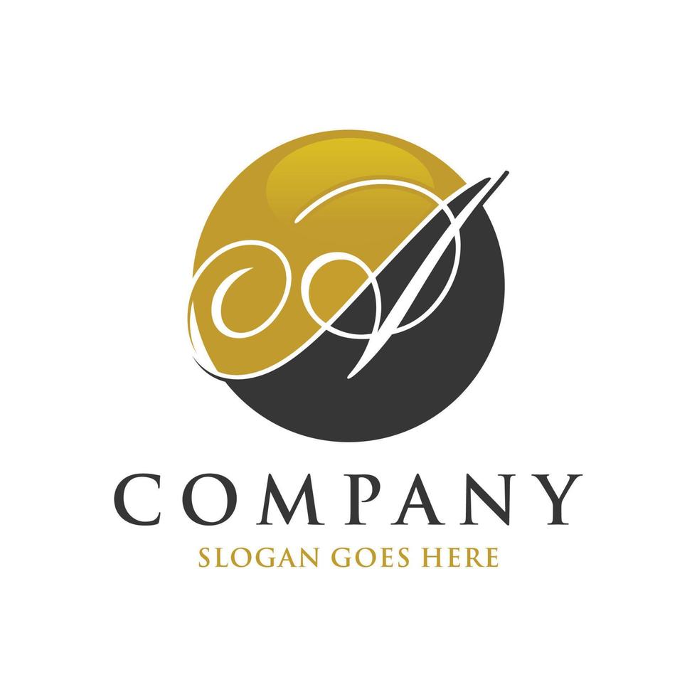 Letter A circle initial logo vector