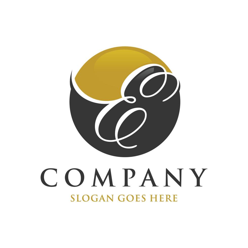 Letter E circle initial logo vector