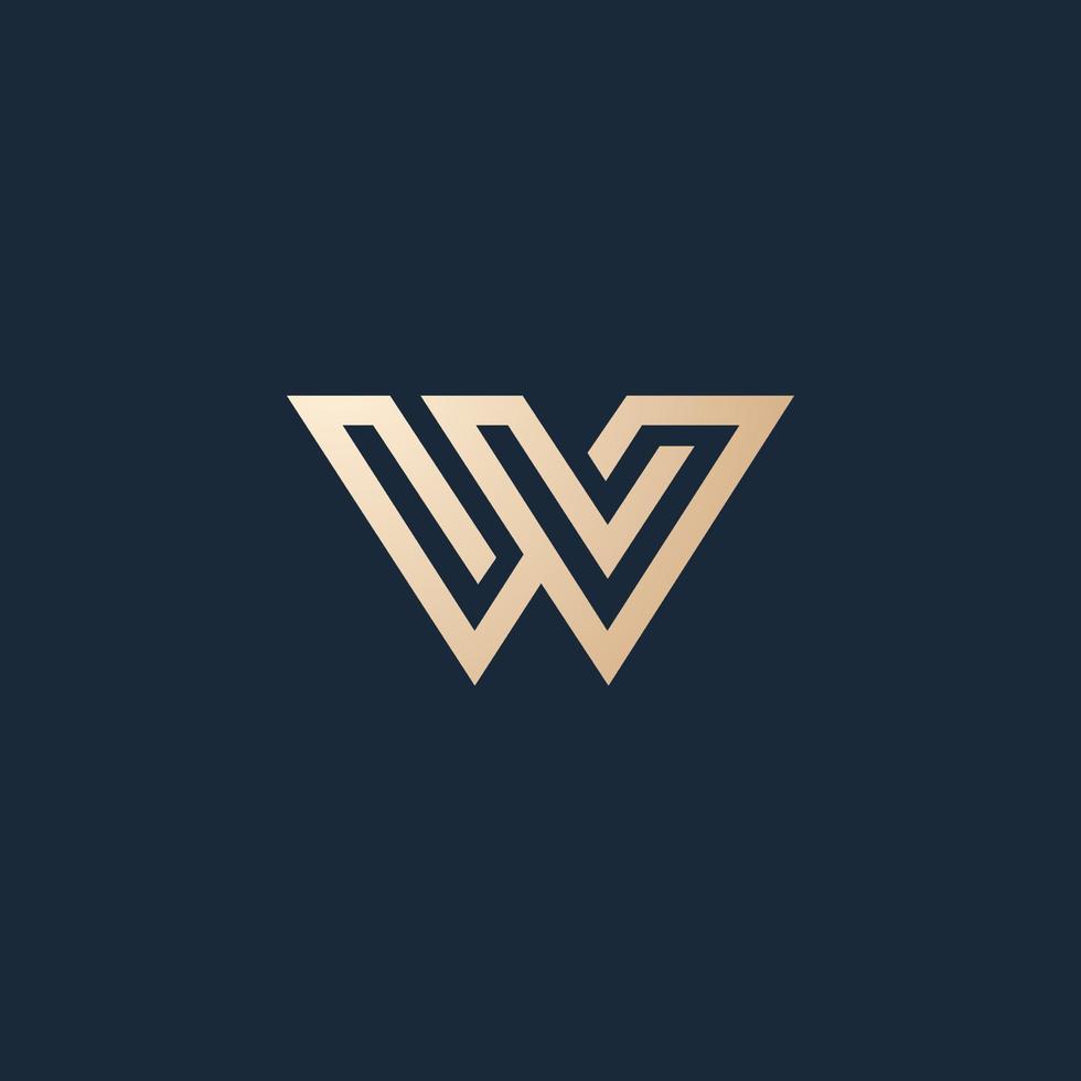 Luxury and modern W logo design vector