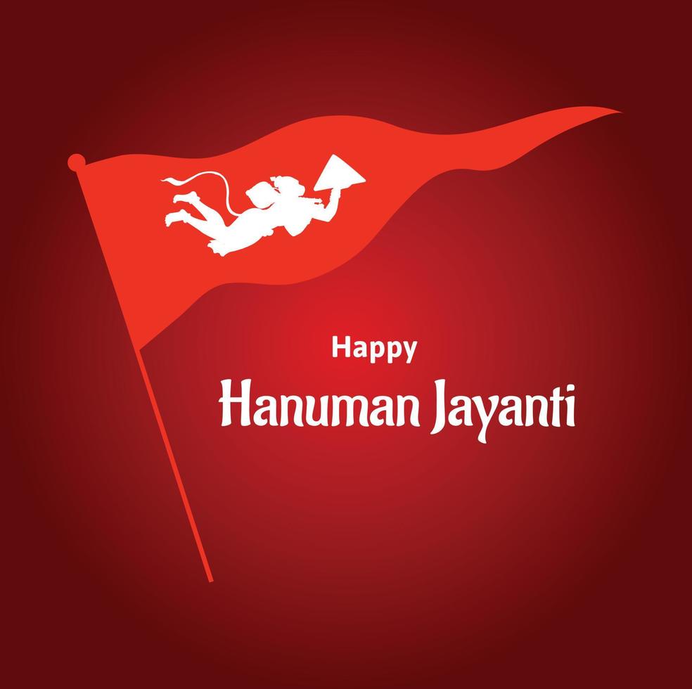 Happy Hanuman Jayanti Indian Hindu Festival Celebration Vector Design