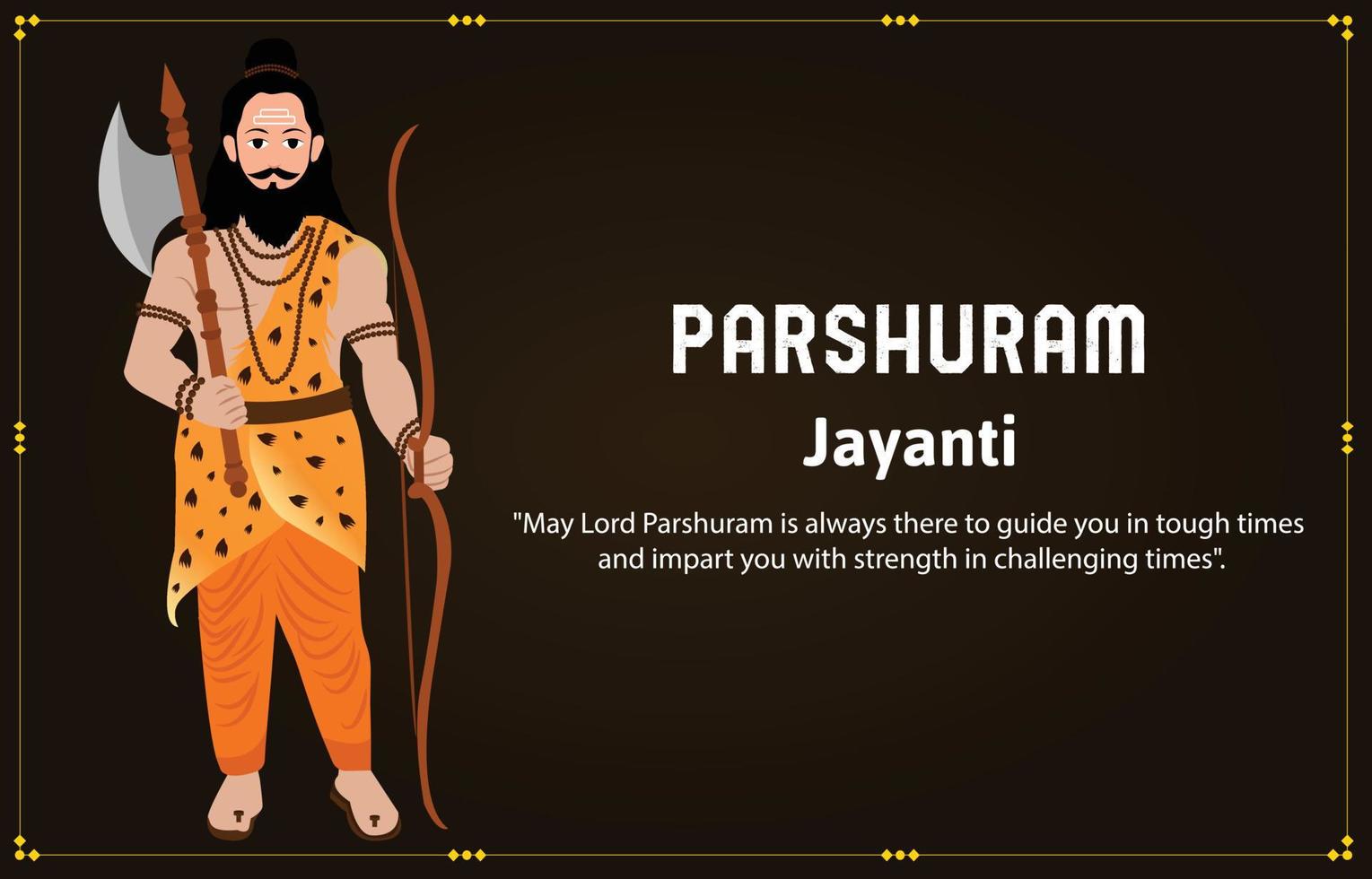 Parshuram jayanti lord parasurama indian hindu festival celebration vector illustrations