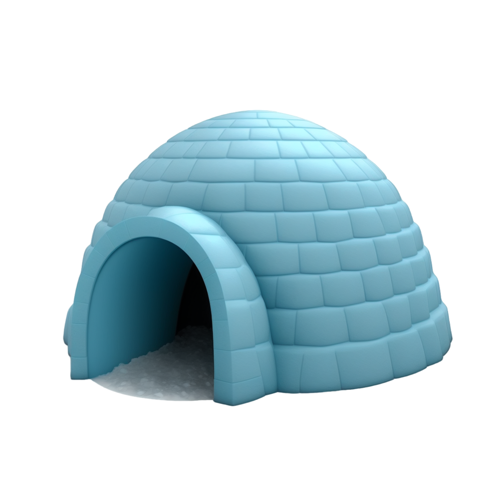 Flat Blue Gradient Igloo Clipart png