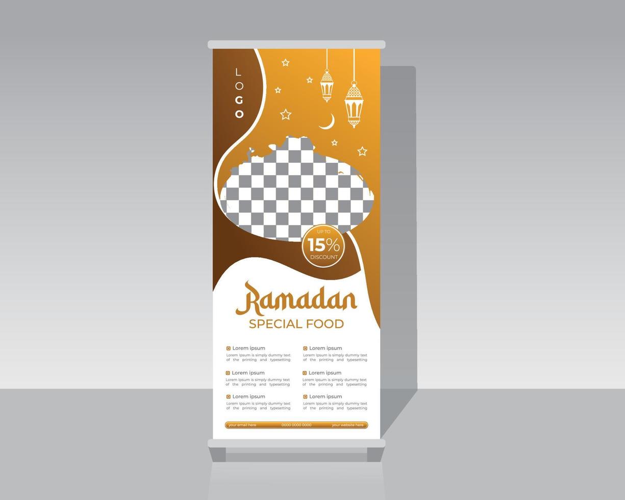 Fast Food Roll Up Banner Template vector