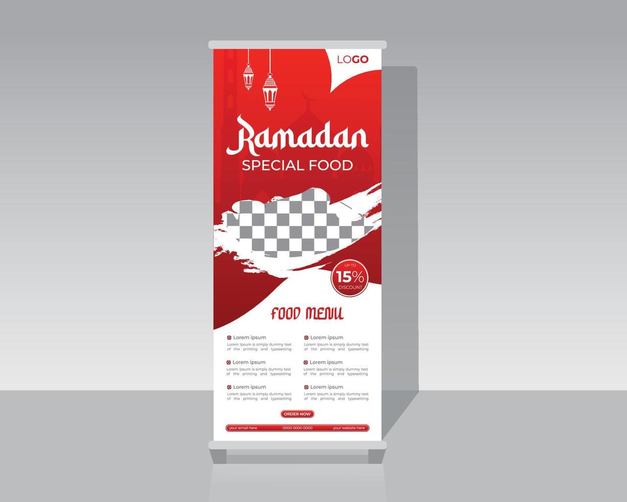 Fast Food Roll Up Banner Template vector