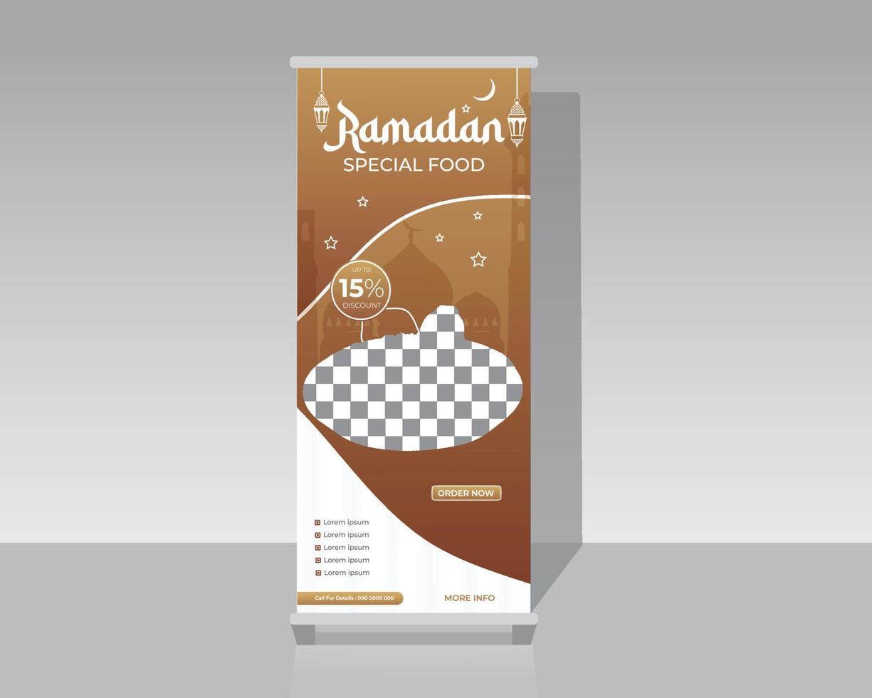 Fast Food Roll Up Banner Template vector