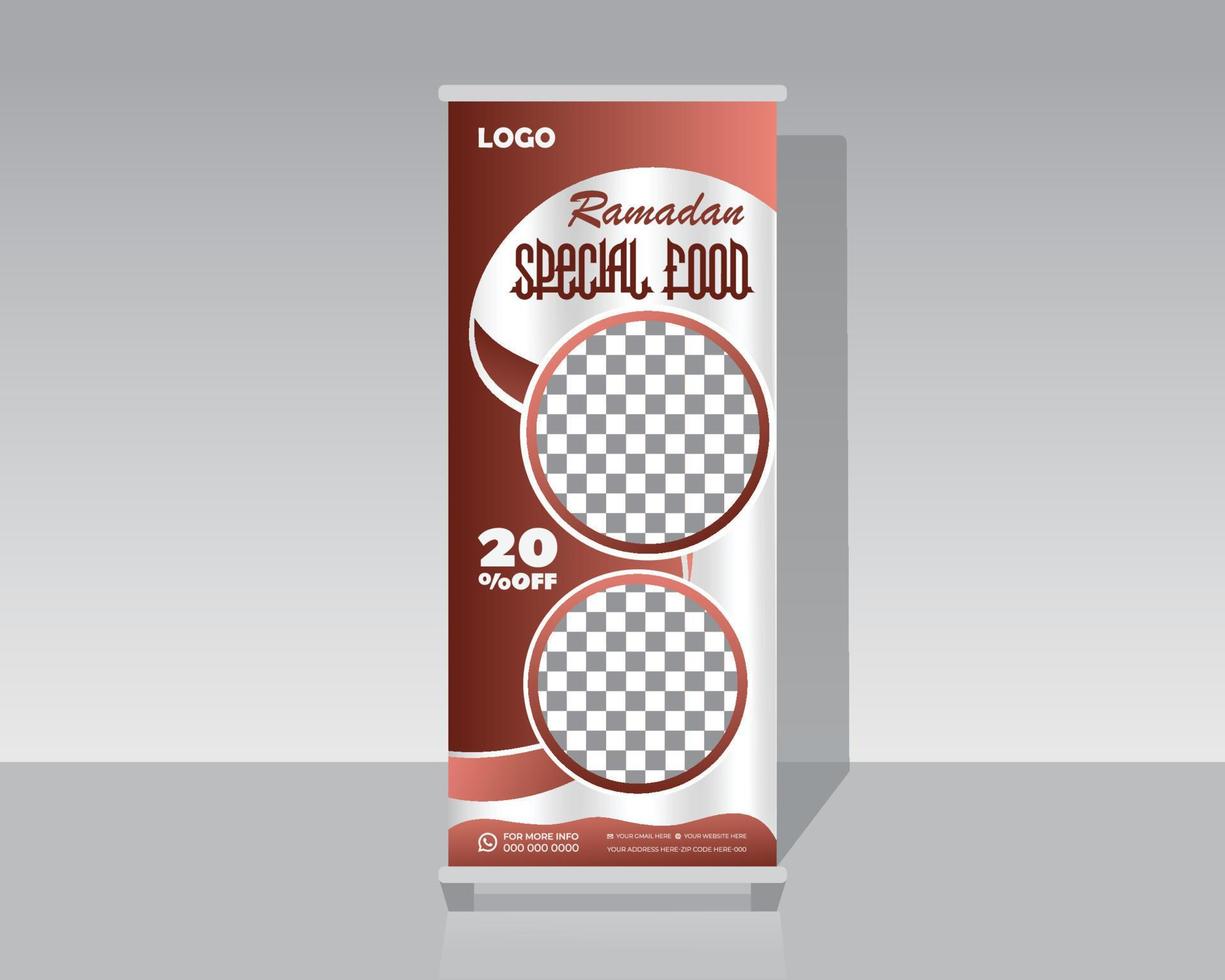 Fast Food Roll Up Banner Template vector