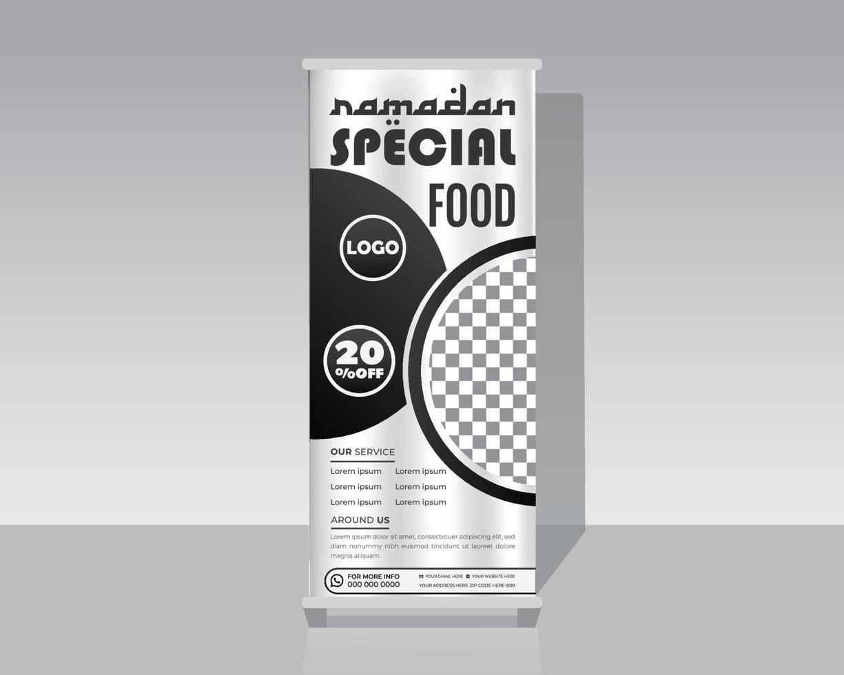 Fast Food Roll Up Banner Template vector