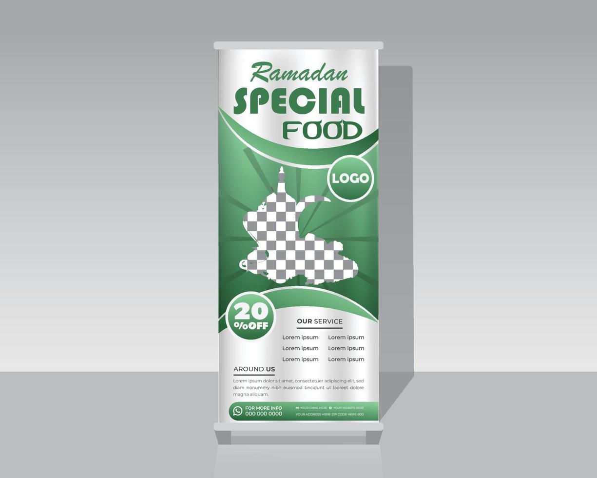 Fast Food Roll Up Banner Template vector