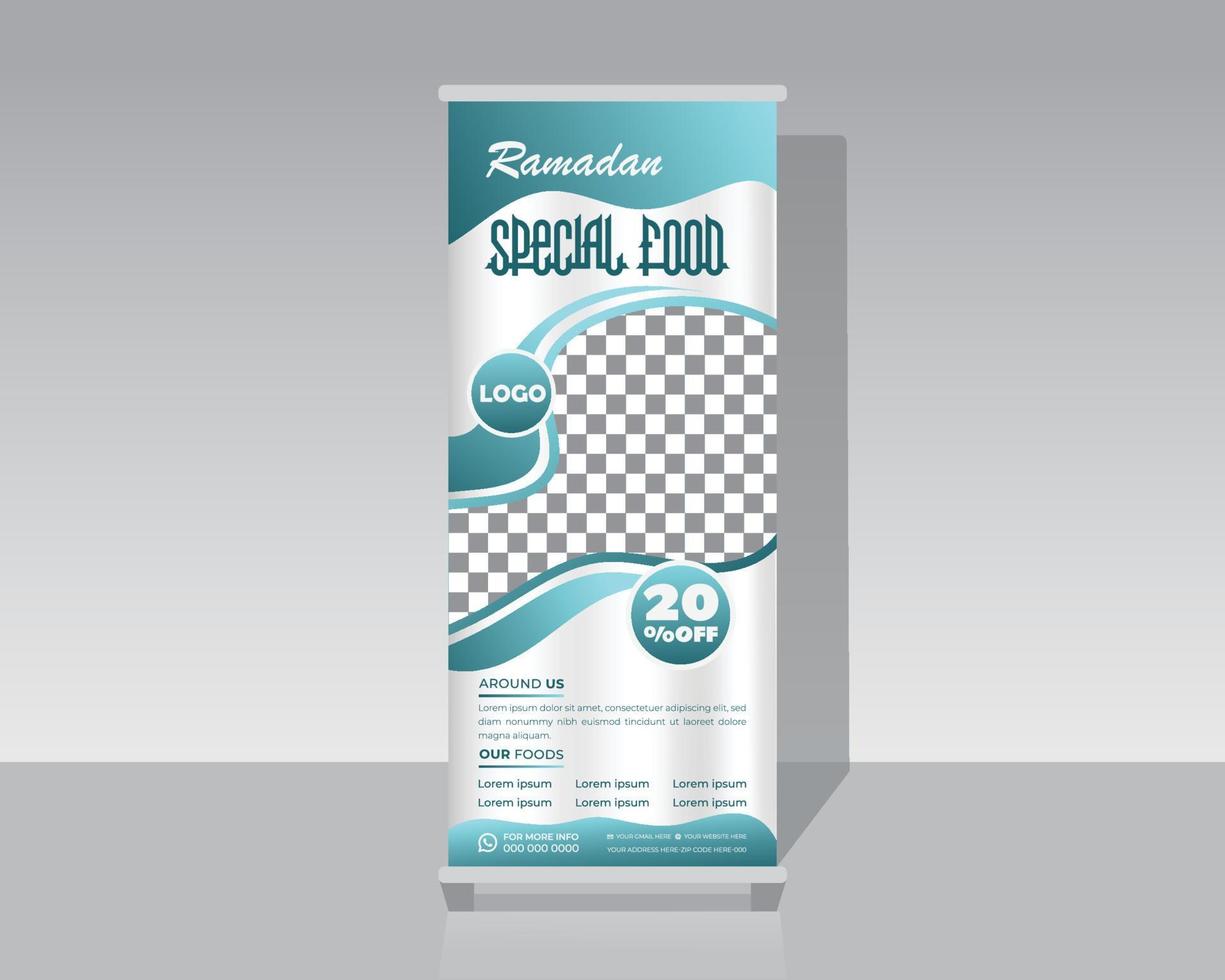 Fast Food Roll Up Banner Template vector