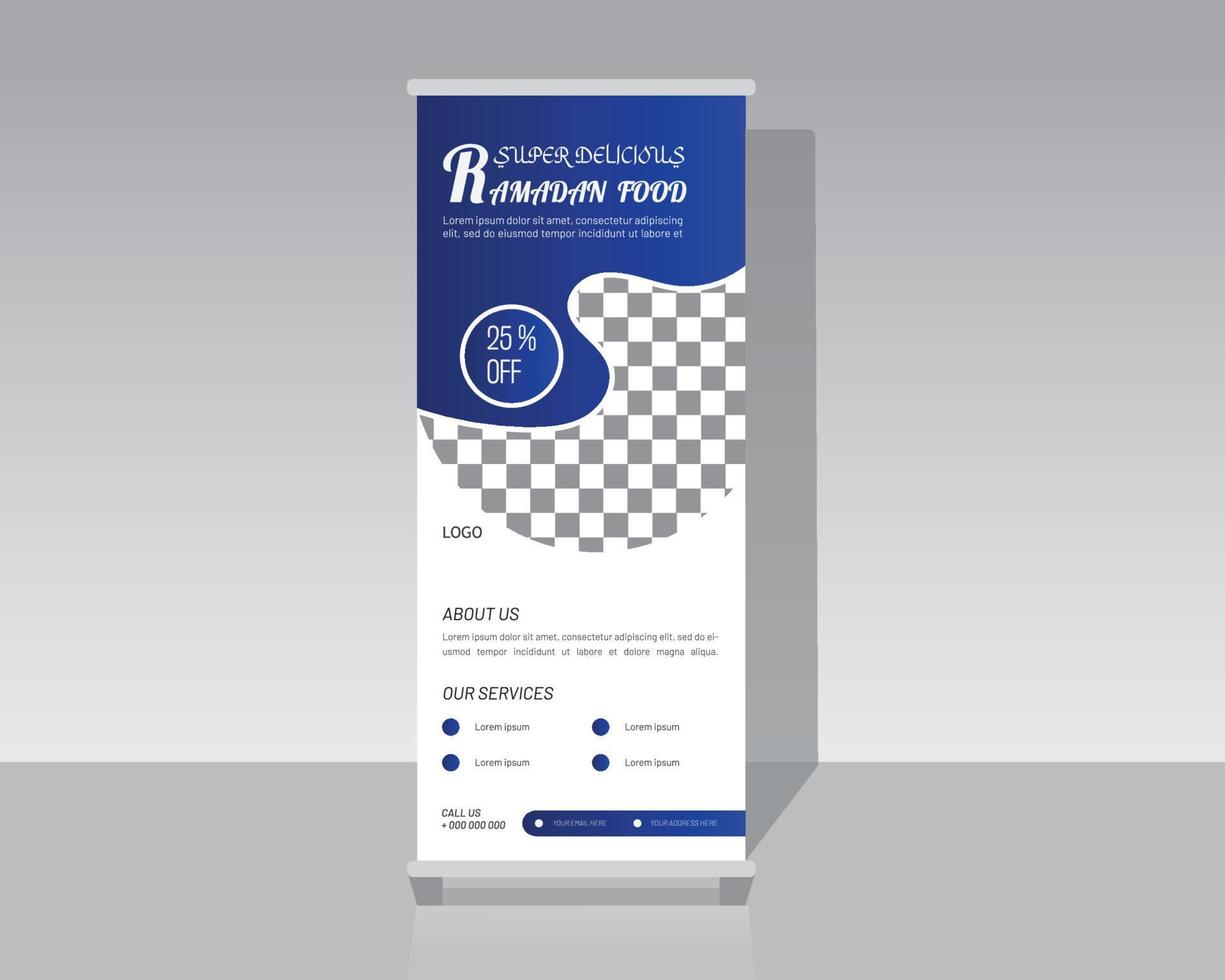 Fast Food Roll Up Banner Template vector