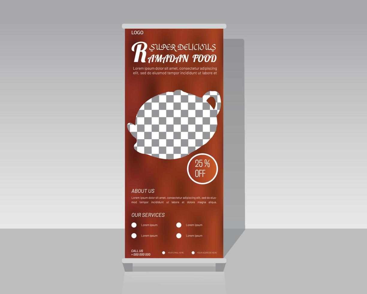 Fast Food Roll Up Banner Template vector