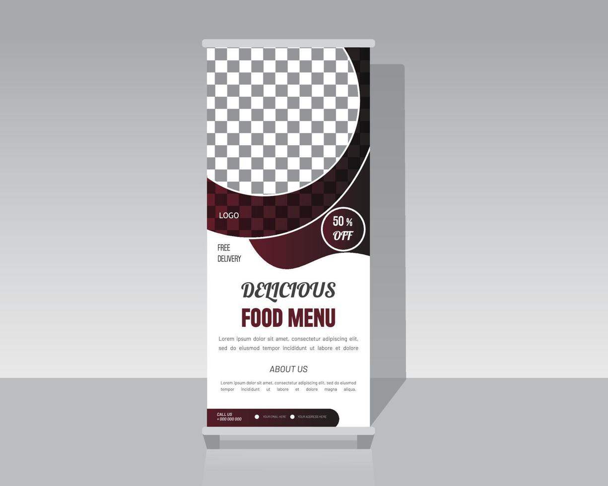 Fast Food Roll Up Banner Template vector